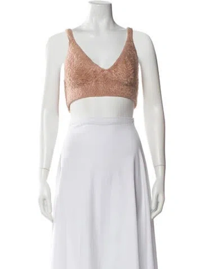Pre-owned Simkhai V-neck Sleeveless Crop Top In Pink