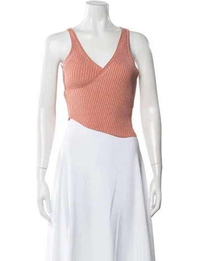 Pre-owned Simkhai V-neck Sleeveless Crop Top In Pink