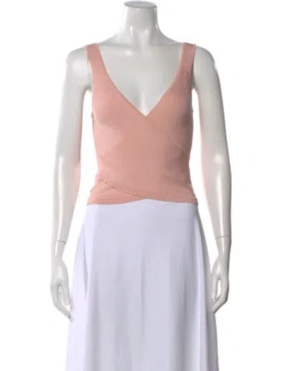 Pre-owned Simkhai V-neck Sleeveless Crop Top In Pink