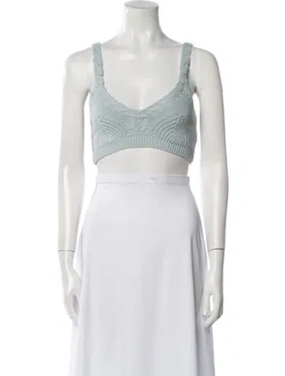 Pre-owned Simkhai V-neck Sleeveless Crop Top W/ Tags In Green