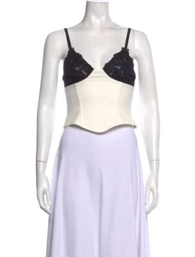 Pre-owned Simkhai V-neck Sleeveless Crop Top W/ Tags In White