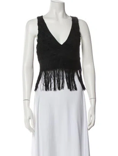 Pre-owned Simkhai V-neck Sleeveless Crop Top In White