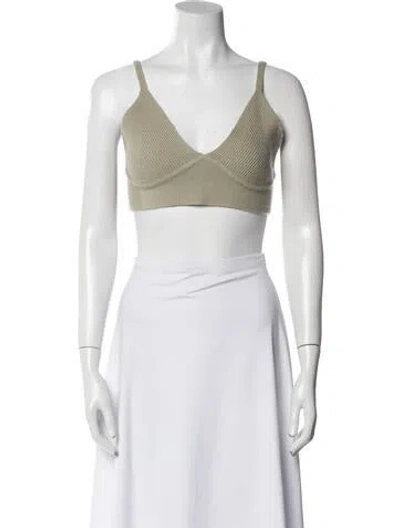 Pre-owned Simkhai V-neck Sleeveless Crop Top In White