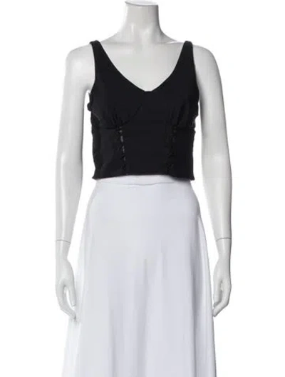 Pre-owned Simkhai V-neck Sleeveless Crop Top In White