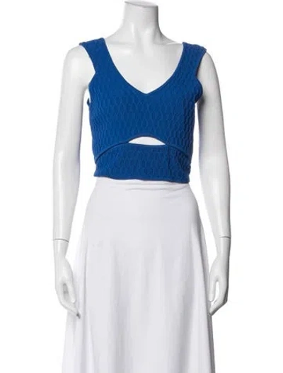 Pre-owned Simkhai V-neck Sleeveless Crop Top In White