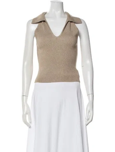Pre-owned Simkhai V-neck Sleeveless Polo In Neutral