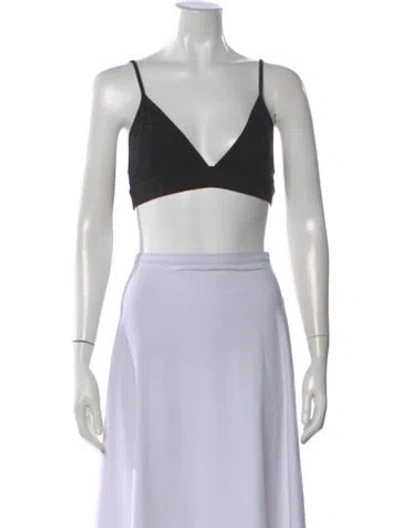 Pre-owned Simkhai V-neck Sleeveless Sports Bra In Black