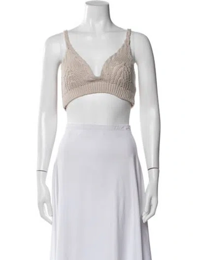 Pre-owned Simkhai V-neck Sleeveless Sports Bra In Neutral