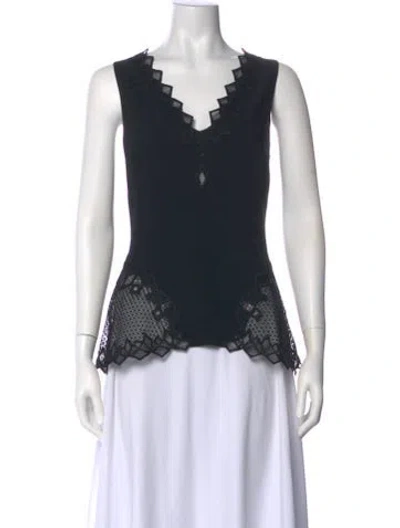 Pre-owned Simkhai V-neck Sleeveless Top In Black