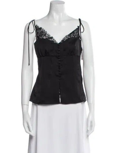 Pre-owned Simkhai V-neck Sleeveless Top In Black