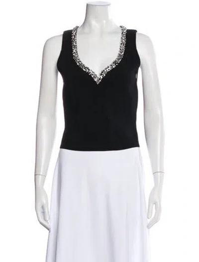 Pre-owned Simkhai V-neck Sleeveless Top In Black