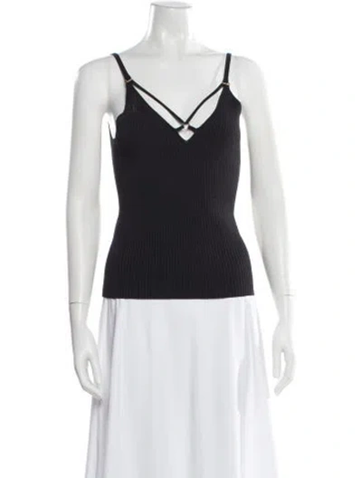 Pre-owned Simkhai V-neck Sleeveless Top In Black