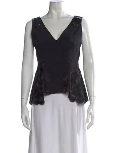 Pre-owned Simkhai V-neck Sleeveless Top In Black