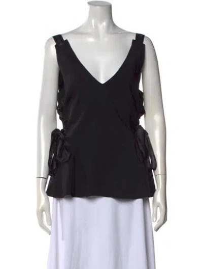 Pre-owned Simkhai V-neck Sleeveless Top In Black