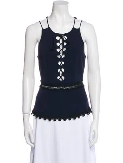 Pre-owned Simkhai V-neck Sleeveless Top In Blue