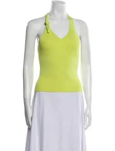 Pre-owned Simkhai V-neck Sleeveless Top In Green