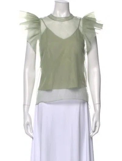 Pre-owned Simkhai V-neck Sleeveless Top In Green