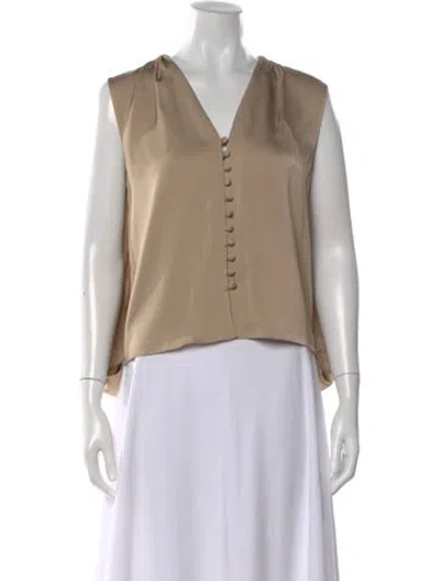 Pre-owned Simkhai V-neck Sleeveless Top In Neutral