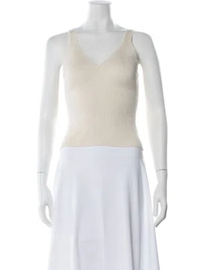 Pre-owned Simkhai V-neck Sleeveless Top In Neutrals