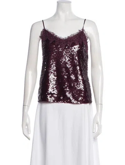 Pre-owned Simkhai V-neck Sleeveless Top In Purple
