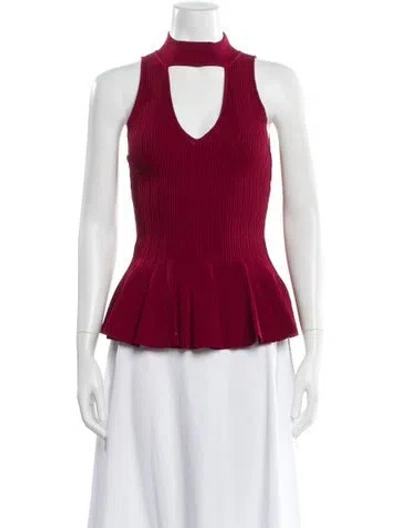Pre-owned Simkhai V-neck Sleeveless Top In Red