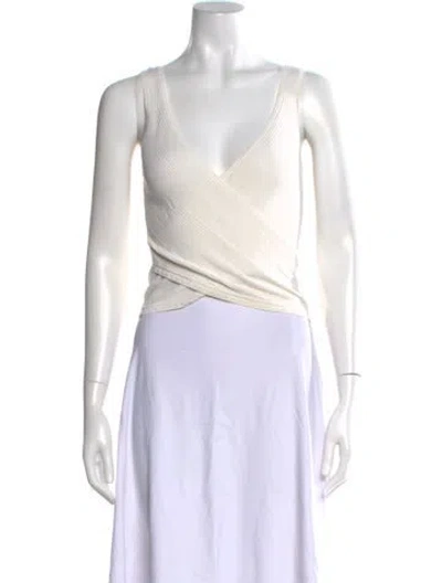 Pre-owned Simkhai V-neck Sleeveless Top In White