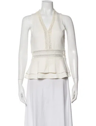 Pre-owned Simkhai V-neck Sleeveless Top In White