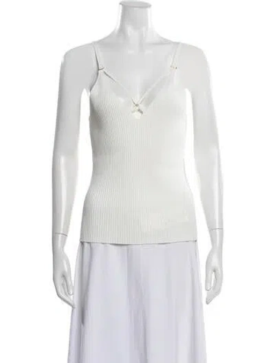 Pre-owned Simkhai V-neck Sleeveless Top In White