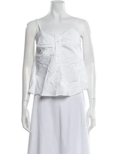 Pre-owned Simkhai V-neck Sleeveless Top In White