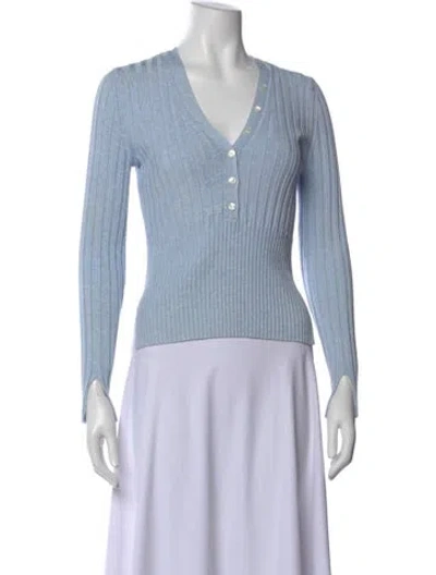 Pre-owned Simkhai V-neck Sweater In Blue