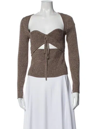 Pre-owned Simkhai V-neck Sweater In Brown