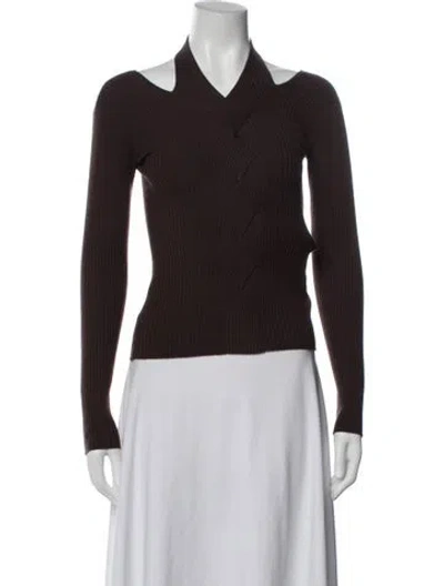 Pre-owned Simkhai V-neck Sweater In Brown