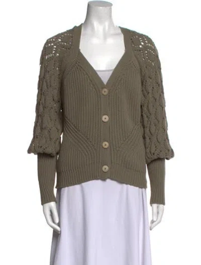 Pre-owned Simkhai V-neck Sweater In Green