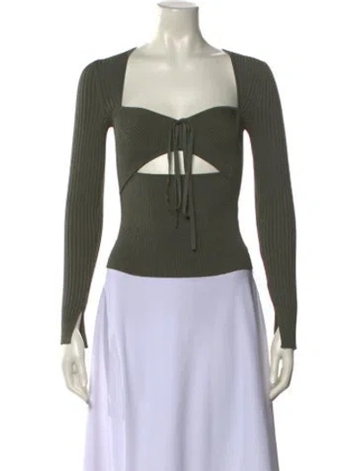Pre-owned Simkhai V-neck Sweater In Green
