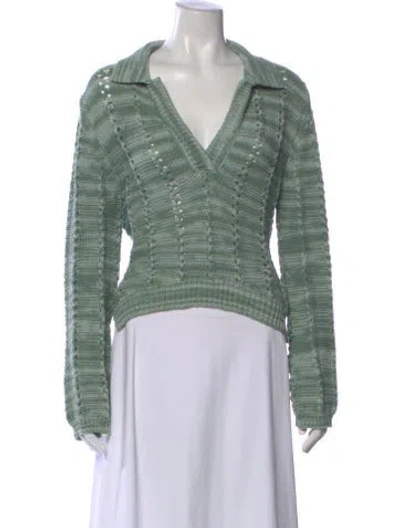 Pre-owned Simkhai V-neck Sweater In Green