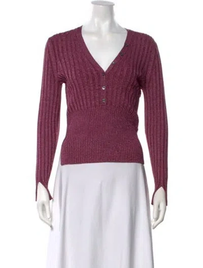 Pre-owned Simkhai V-neck Sweater In Purple