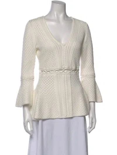 Pre-owned Simkhai V-neck Sweater In White