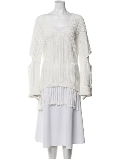Pre-owned Simkhai V-neck Sweater In White