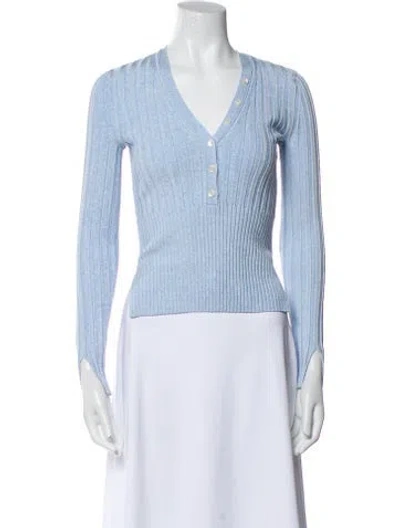 Pre-owned Simkhai V-neck Three-quarter Sleeve Crop Top In Multi