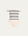 Simkhai Walker Off-the-shoulder One Piece Swimsuit In Neutral
