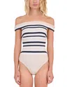 Simkhai Walker Off-the-shoulder One Piece Swimsuit In Neutral