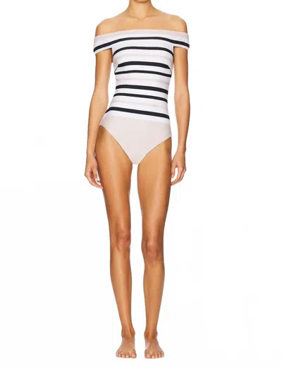Simkhai Walker One Piece Swimsuit In Sand Stripe In Multi