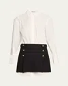 Simkhai Warren Long-sleeve Combo Shirtdress In White Multi
