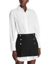 Simkhai Warren Long-sleeve Combo Shirtdress In White Multi
