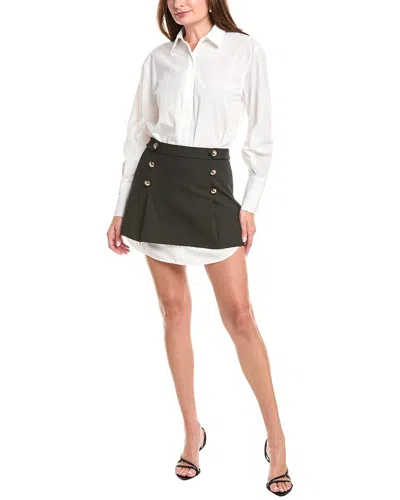 SIMKHAI SIMKHAI WARREN SHIRT COMBO MINI DRESS