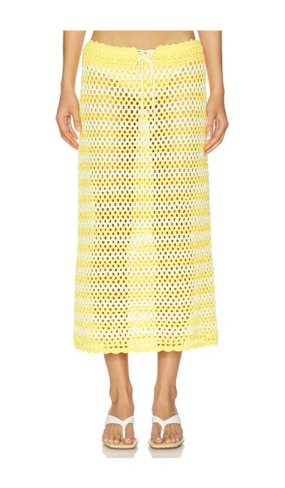 Simkhai Womens Buttercream Mango Welles Crochet Midi Skirt Xs In White