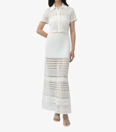 Simkhai Westly Open Stitch Midi Skirt In Ivory In Multi