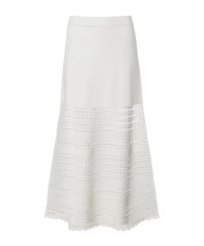 Simkhai Westly Open-knit Midi Skirt In White