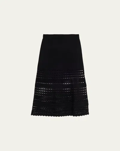 Simkhai Westly Open-stitch Midi Skirt In Black