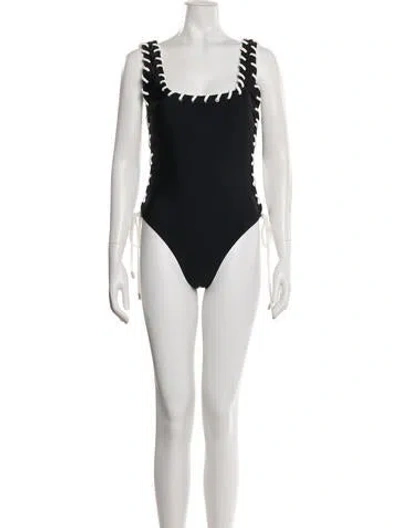 Pre-owned Simkhai Whipstitch Trim One-piece W/ Tags In Black